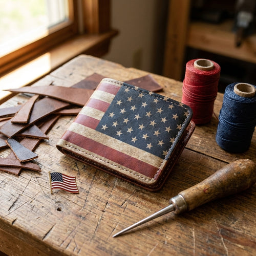USA Flag Leather Wallet