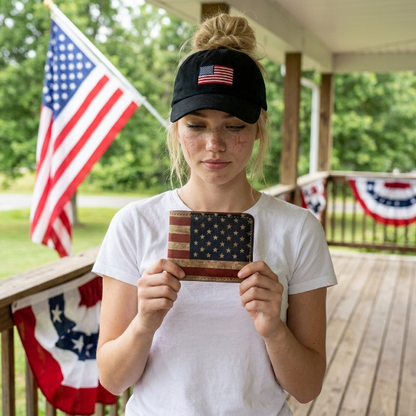 USA Flag Leather Wallet